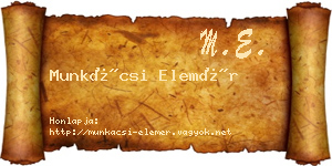 Munkácsi Elemér névjegykártya